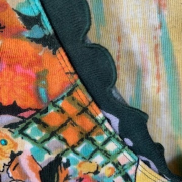 Moda USA Top Art Deco Style 3/4 Sleeve Graphic Print Women's Retro Boho Size L - Picture 8 of 10